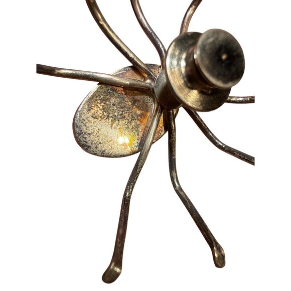 Vintage  Navajo Sterling Silver With Cabochon Turquoise Spider Pin Brooch  Handm - Picture 2 of 5